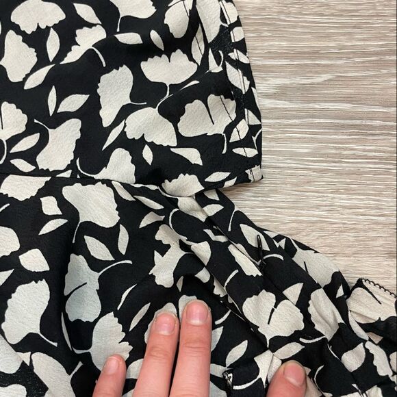 AMUSE SOCIETY Black White Floral print Midi Dress VIscose - Picture 7 of 10